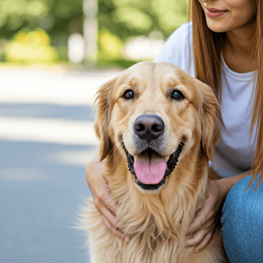 Glad golden retriever på hunddagis